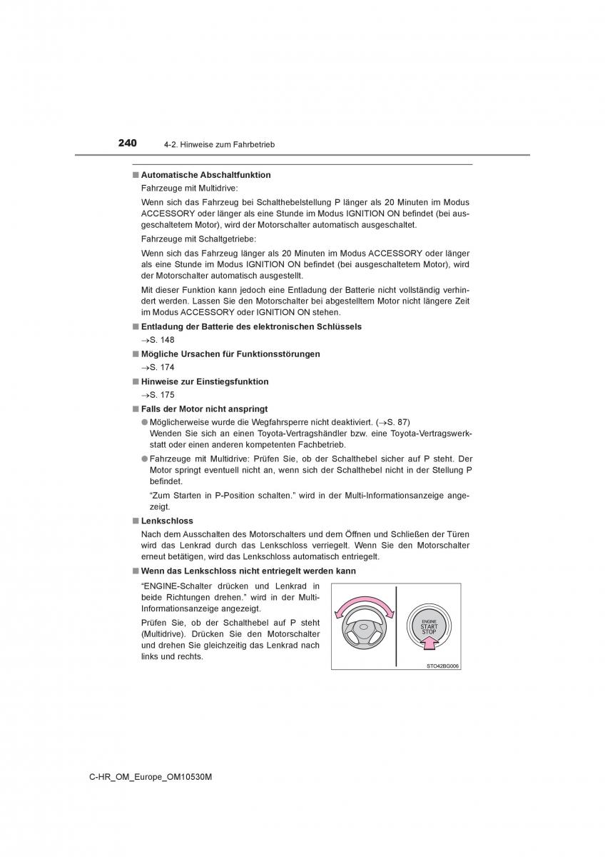 Toyota C HR Handbuch / page 240