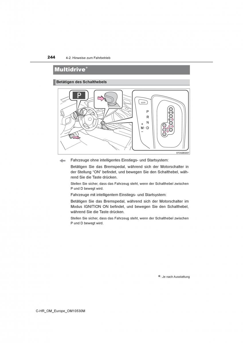 Toyota C HR Handbuch / page 244