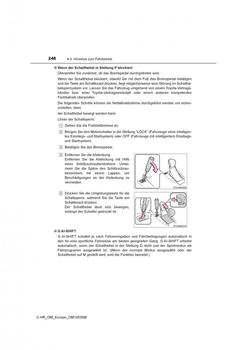 Toyota C HR Handbuch / page 248