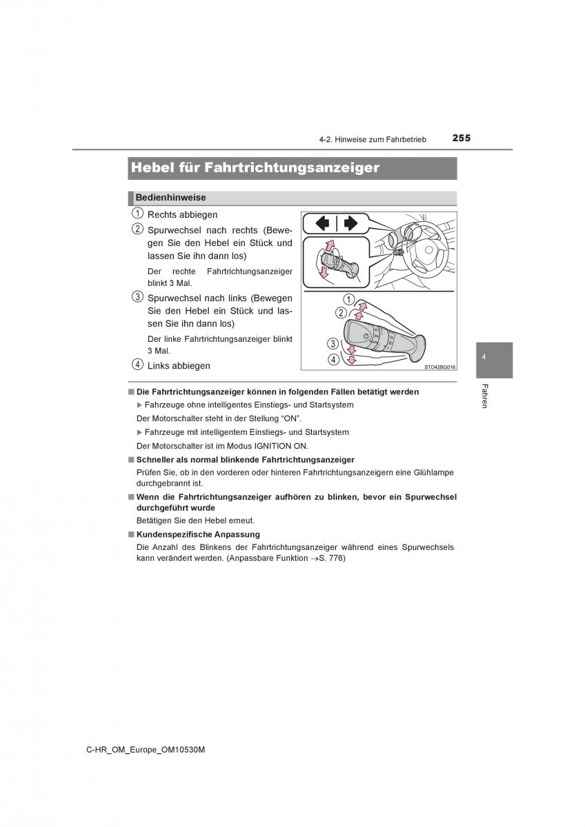 Toyota C HR Handbuch / page 255