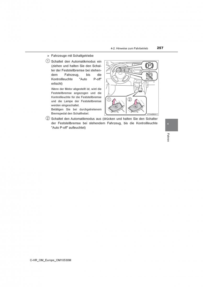 Toyota C HR Handbuch / page 257