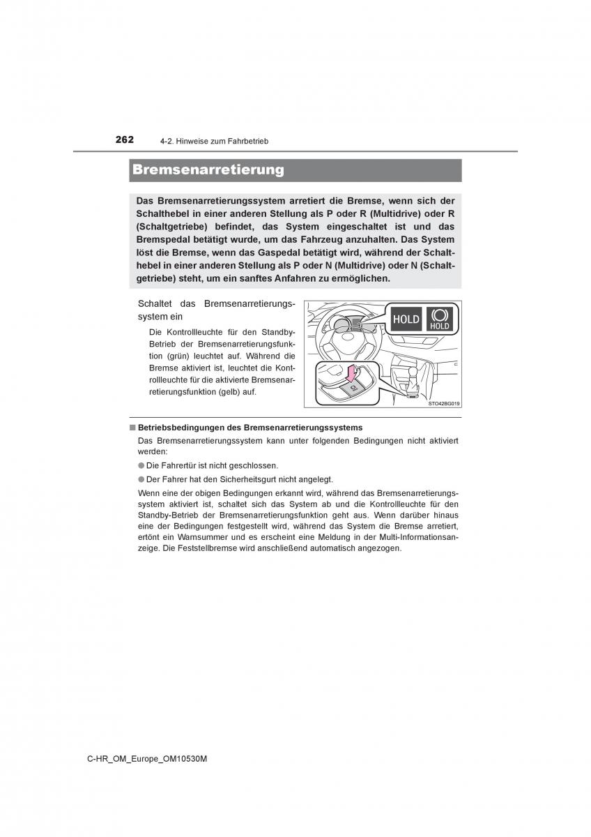 Toyota C HR Handbuch / page 262