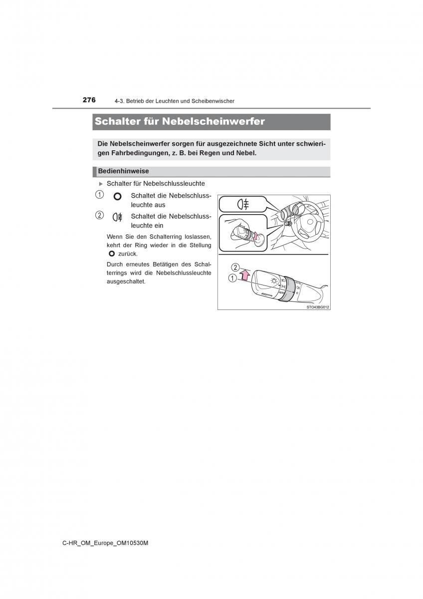 Toyota C HR Handbuch / page 276