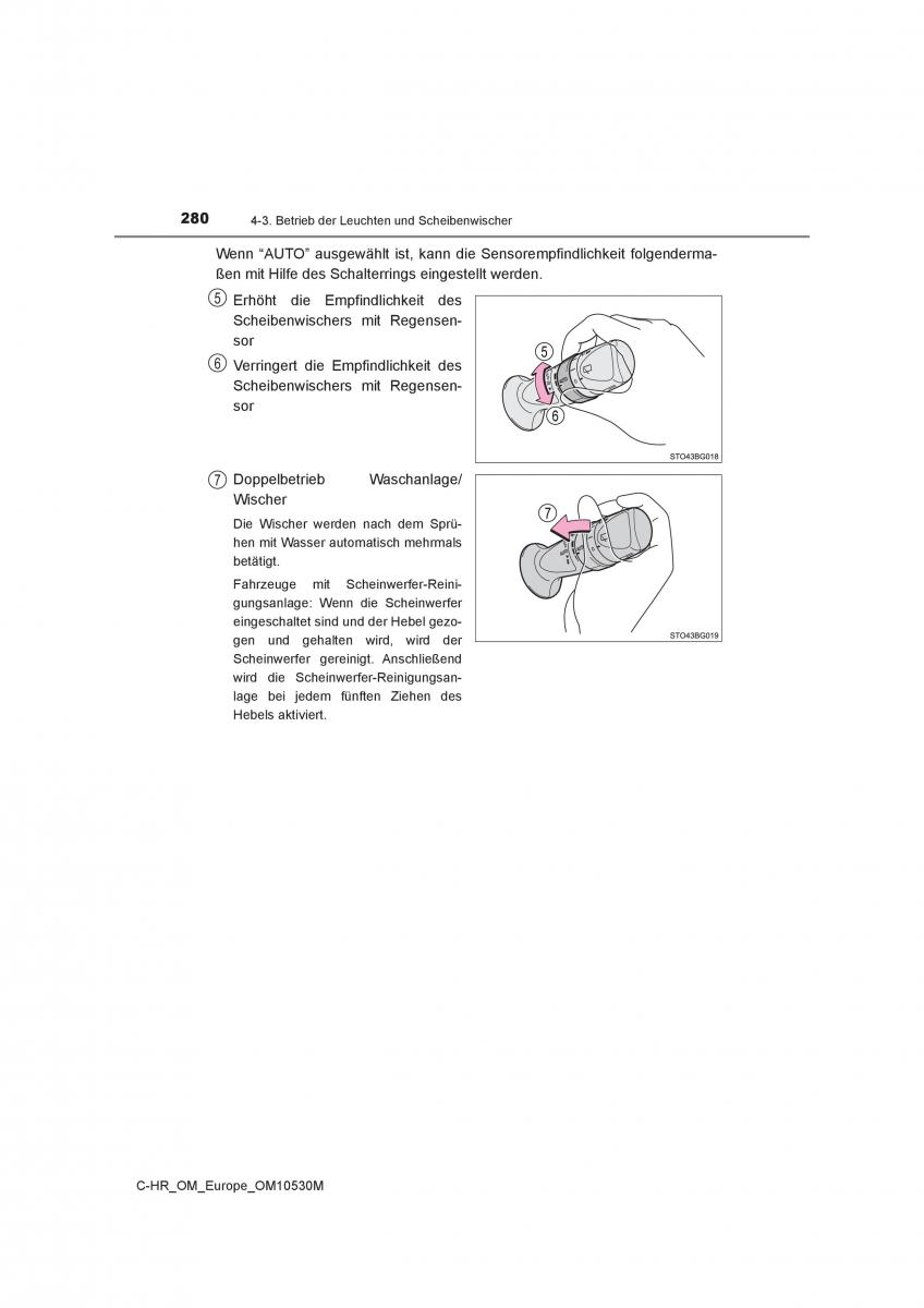 Toyota C HR Handbuch / page 280