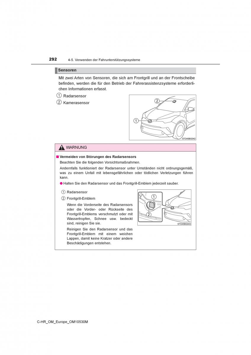 Toyota C HR Handbuch / page 292