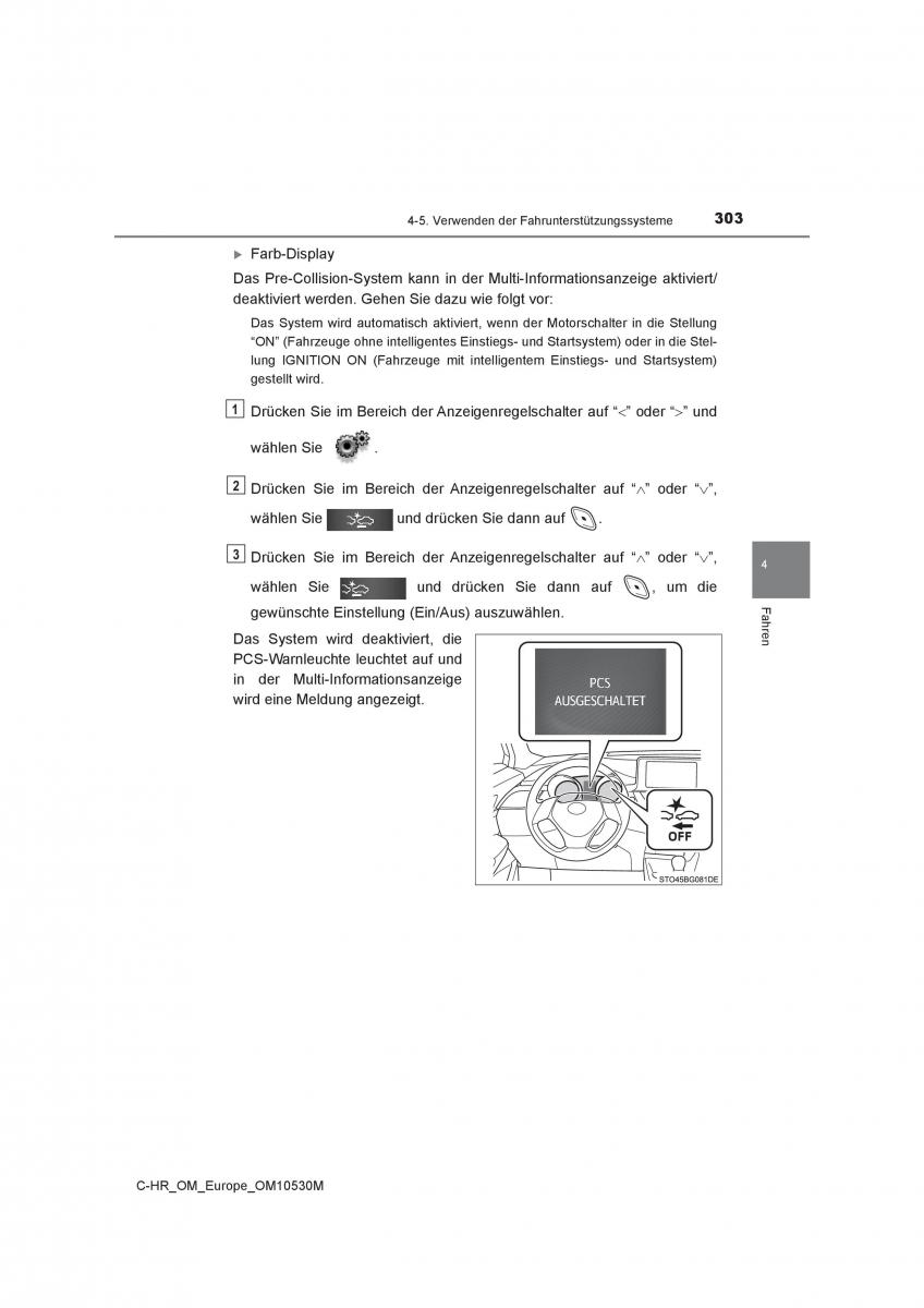 Toyota C HR Handbuch / page 303