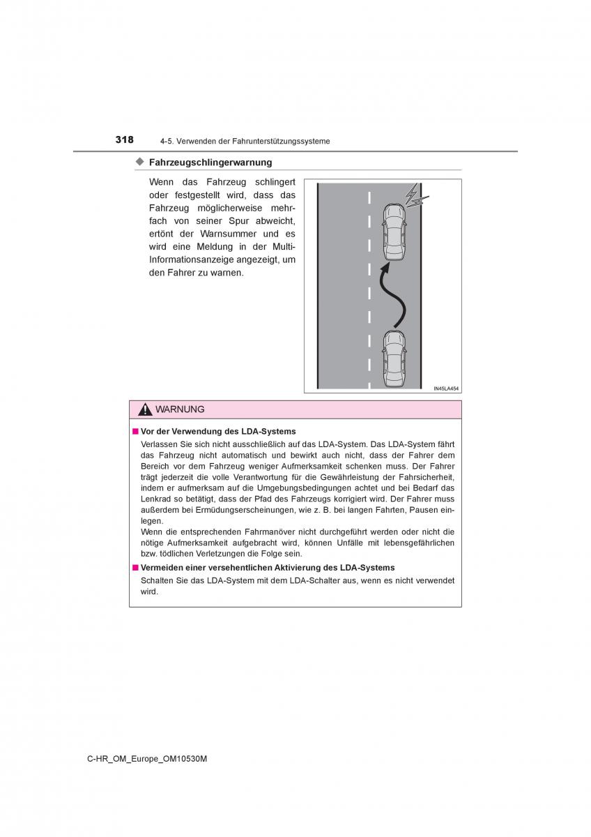 Toyota C HR Handbuch / page 318