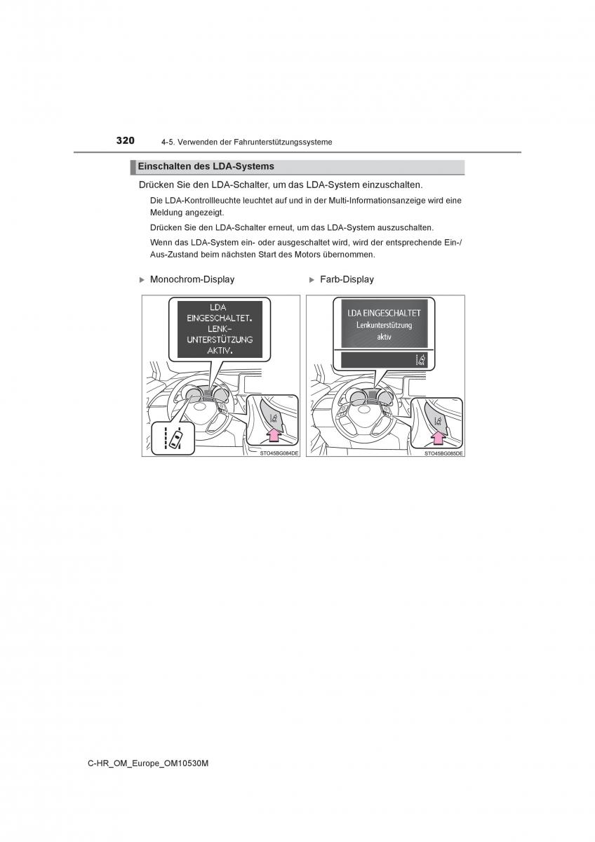 Toyota C HR Handbuch / page 320