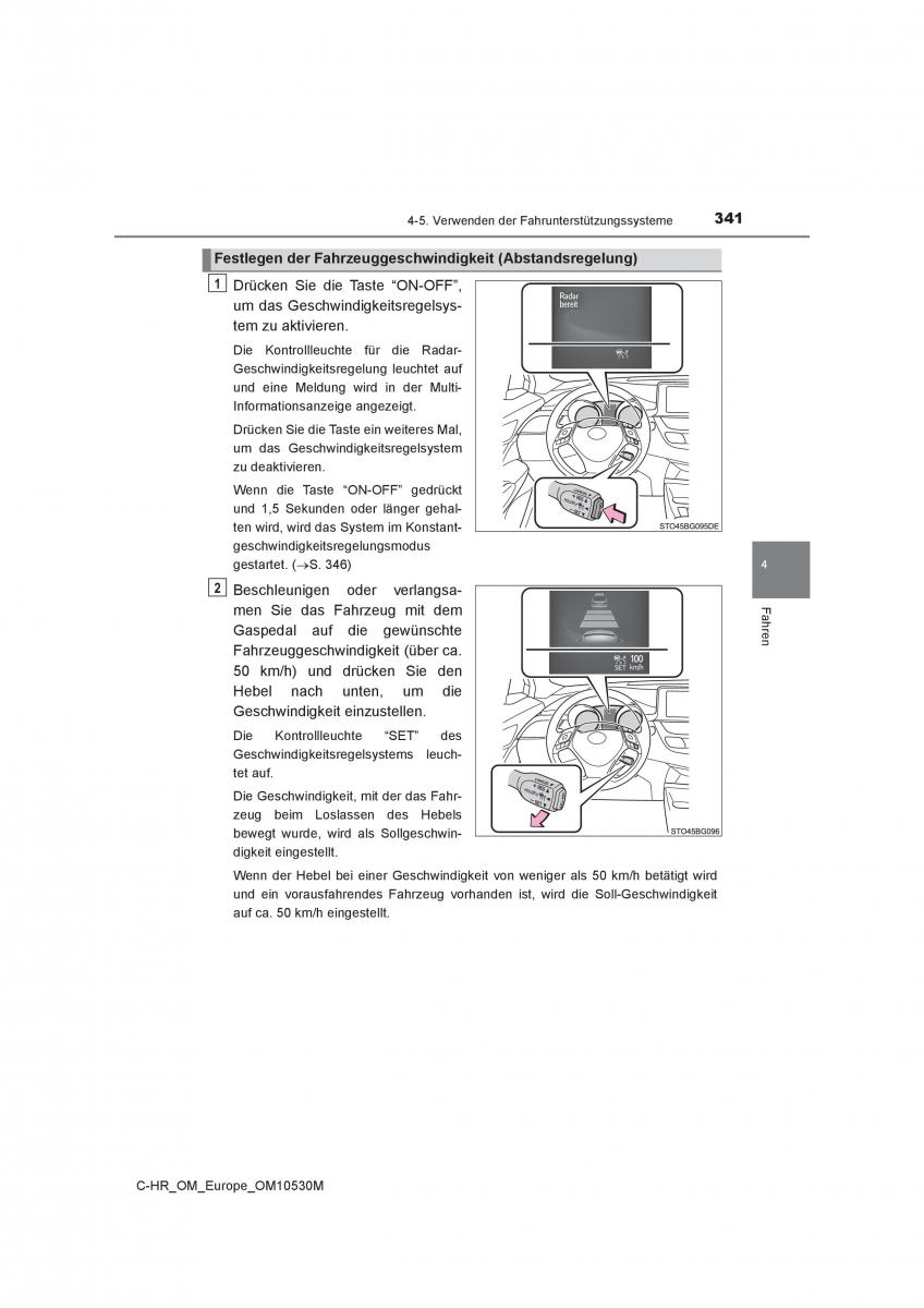 Toyota C HR Handbuch / page 341