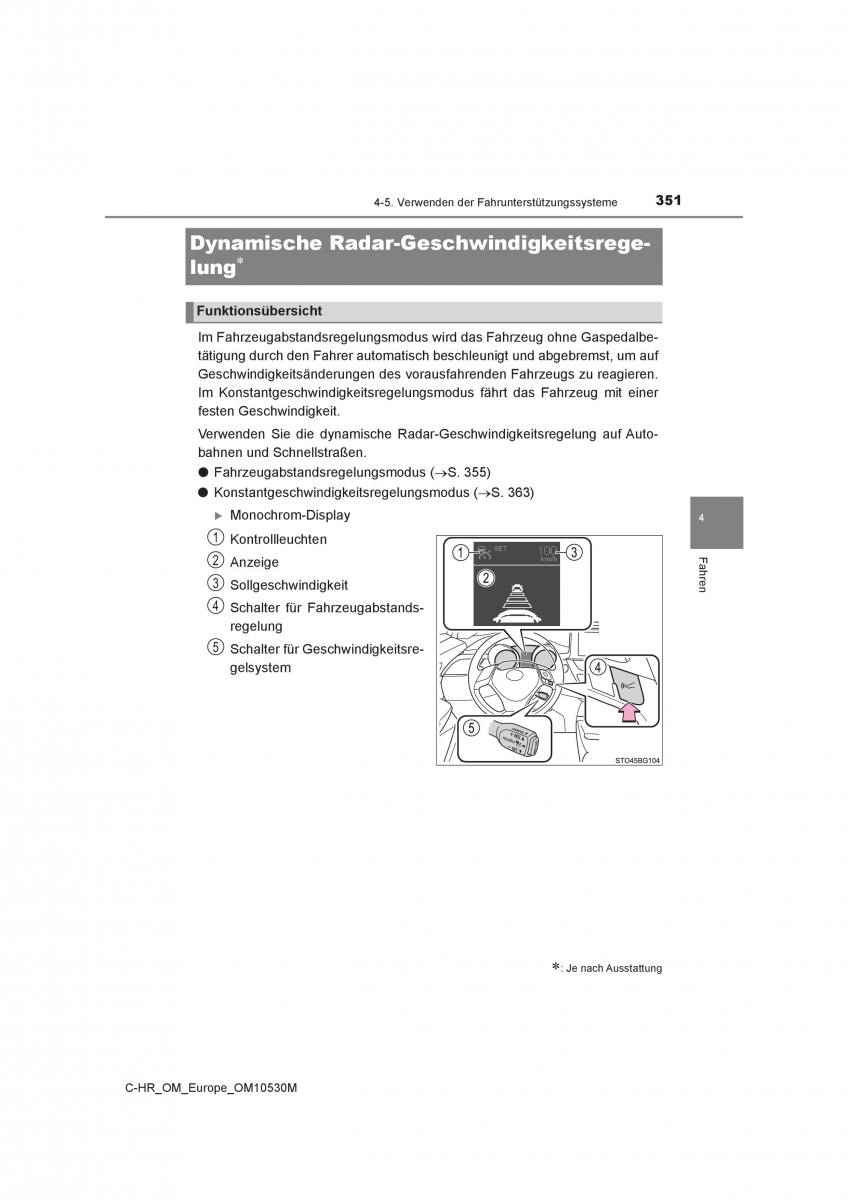 Toyota C HR Handbuch / page 351