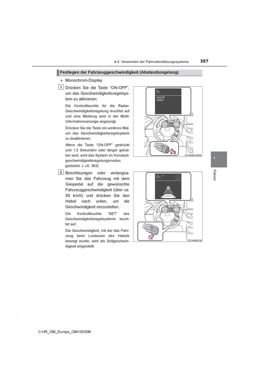 Toyota C HR Handbuch / page 357