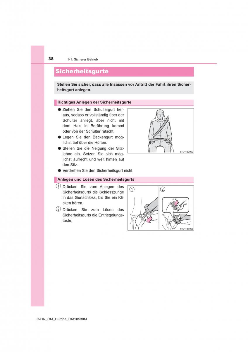 Toyota C HR Handbuch / page 38