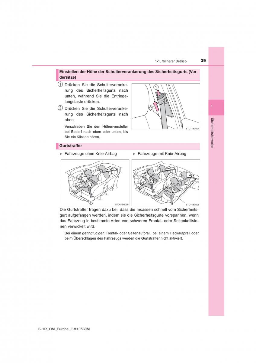 Toyota C HR Handbuch / page 39