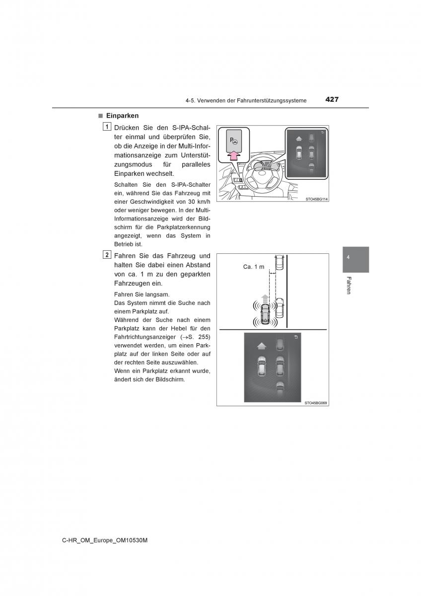 Toyota C HR Handbuch / page 427