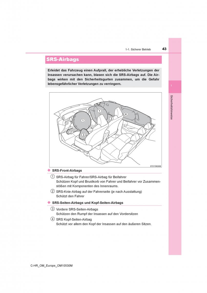 Toyota C HR Handbuch / page 43