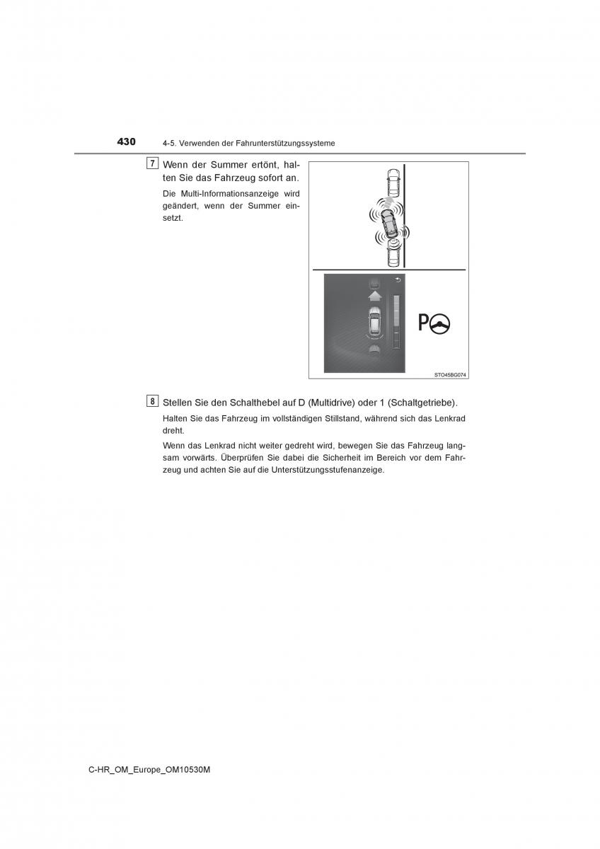 Toyota C HR Handbuch / page 430