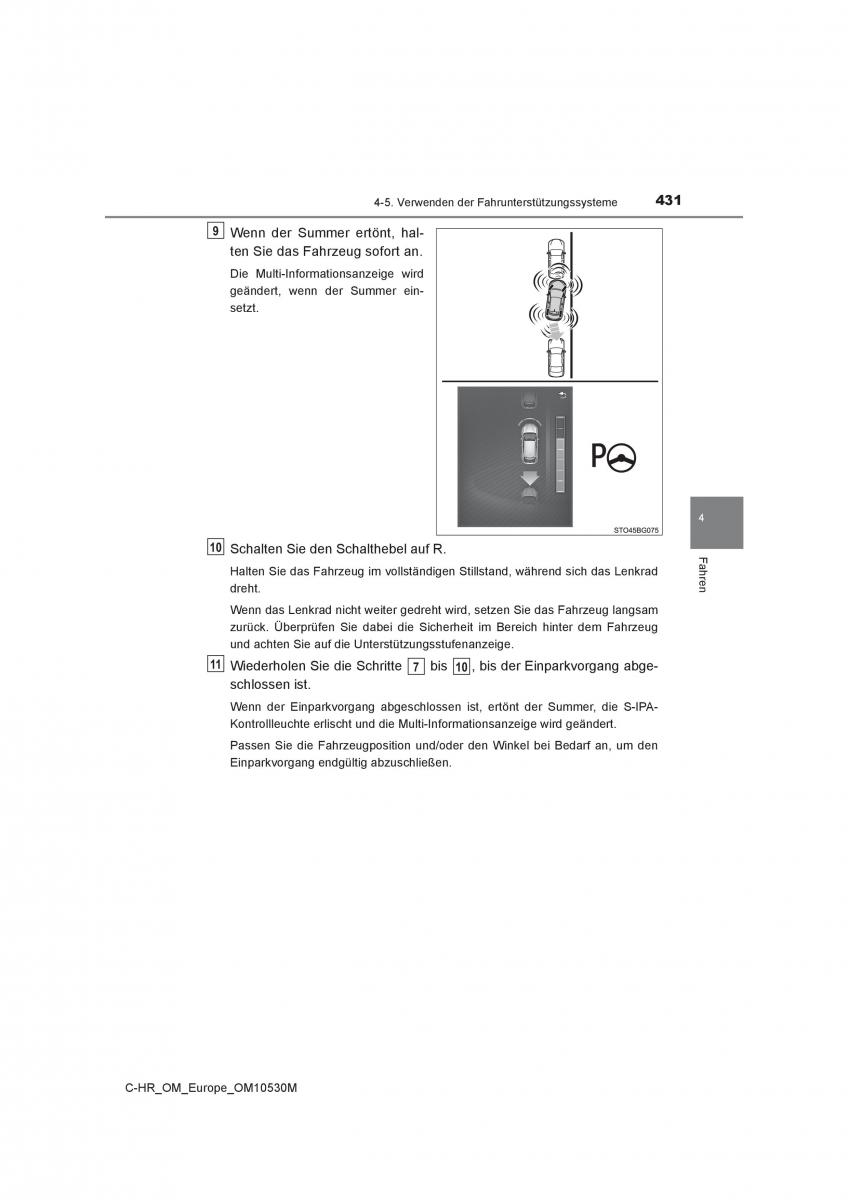 Toyota C HR Handbuch / page 431