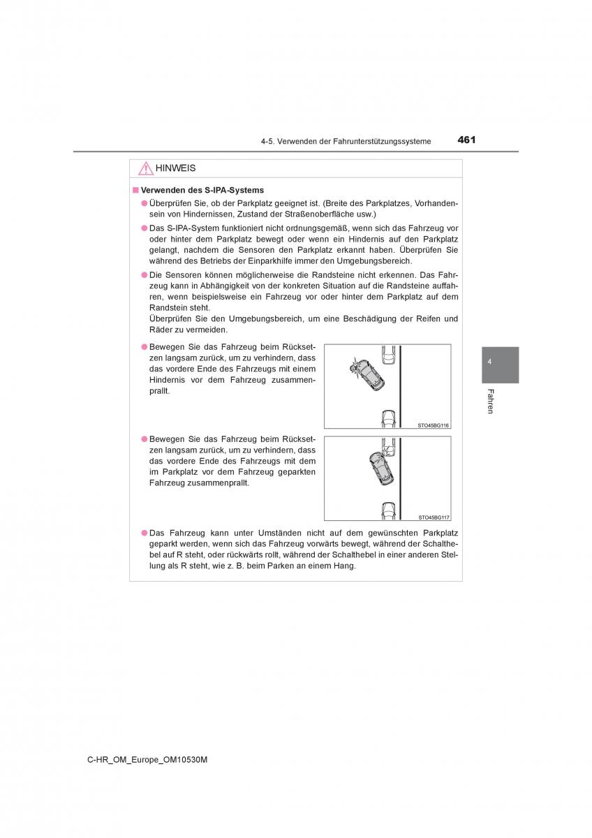 Toyota C HR Handbuch / page 461