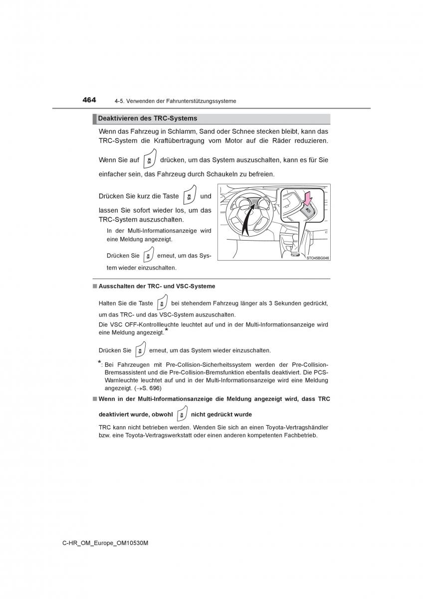 Toyota C HR Handbuch / page 464