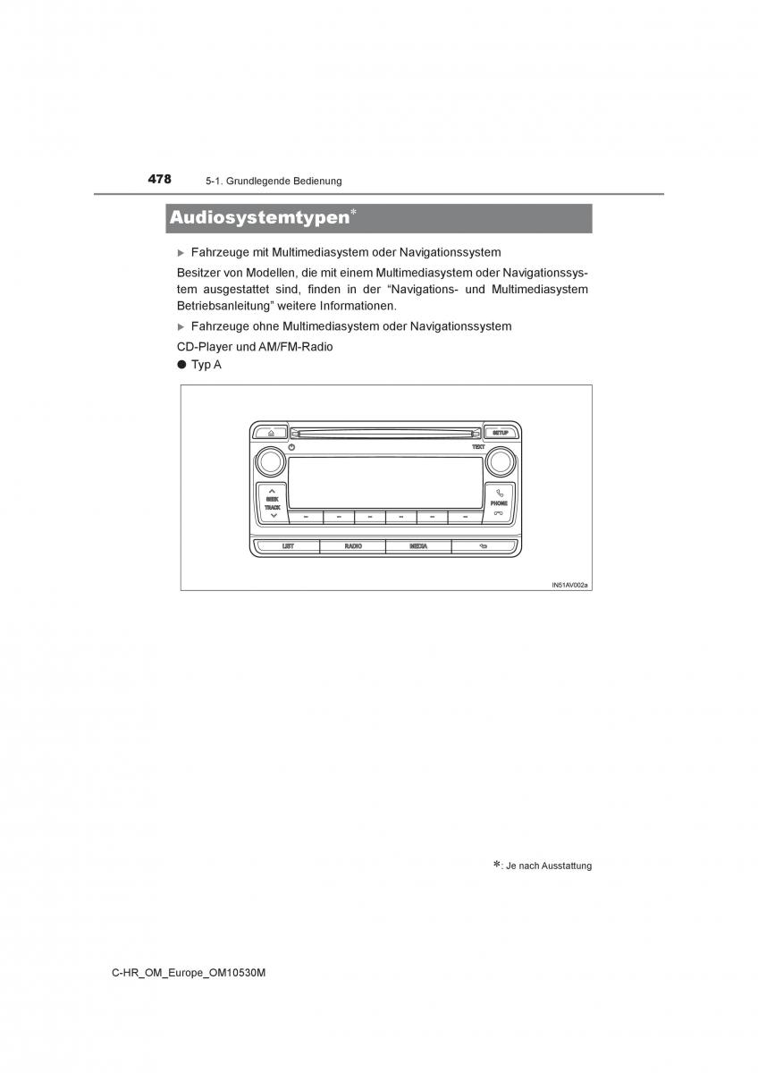 Toyota C HR Handbuch / page 478