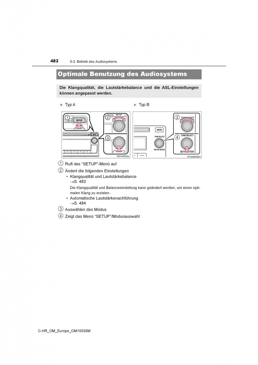 Toyota C HR Handbuch / page 482