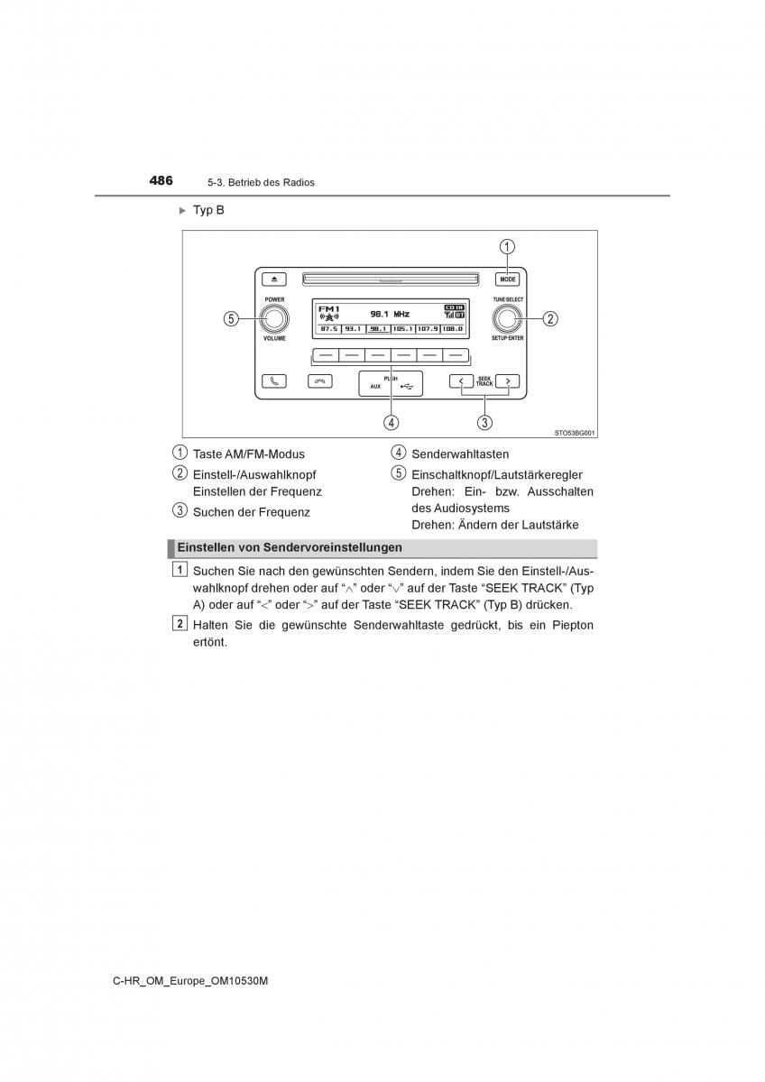 Toyota C HR Handbuch / page 486