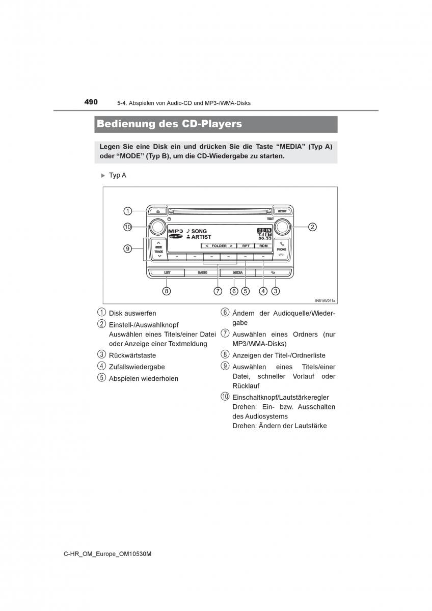 Toyota C HR Handbuch / page 490