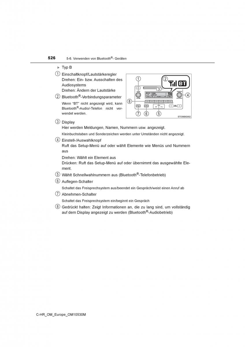 Toyota C HR Handbuch / page 526