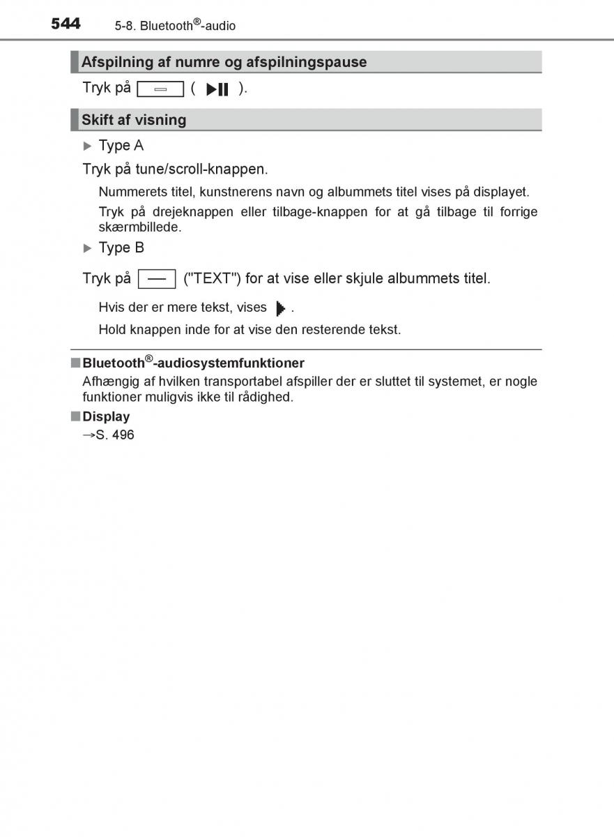 Toyota C HR Bilens instruktionsbog / page 544