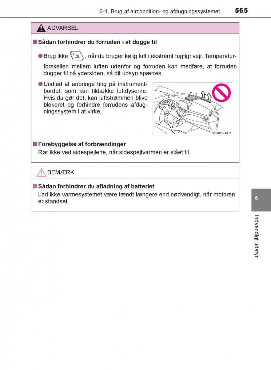 Toyota C HR Bilens instruktionsbog / page 565