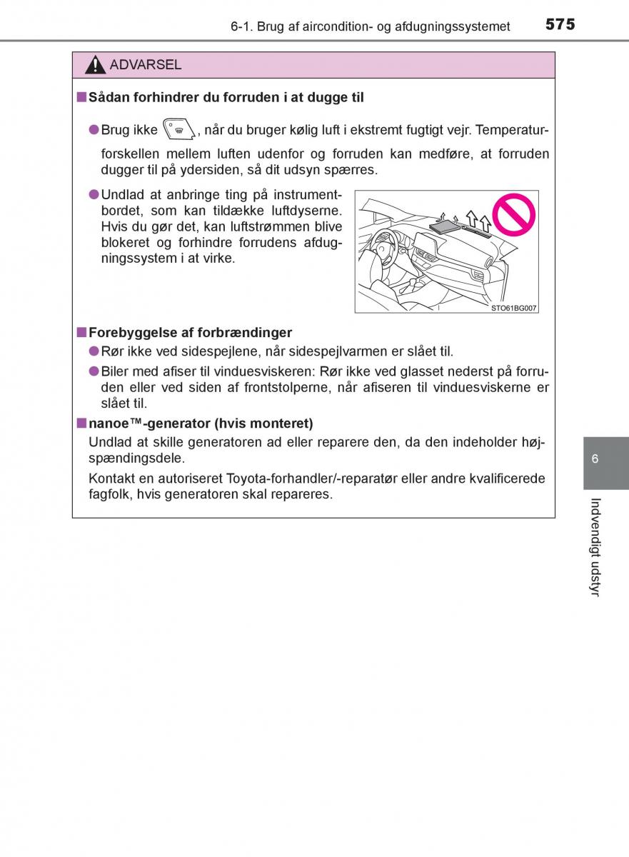 Toyota C HR Bilens instruktionsbog / page 575