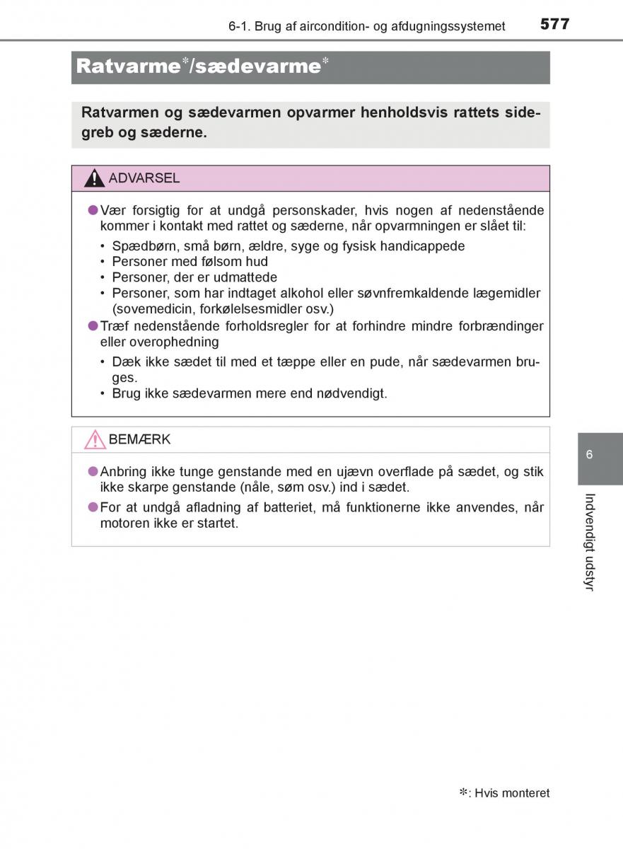 Toyota C HR Bilens instruktionsbog / page 577