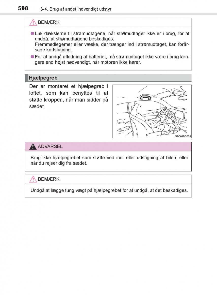 Toyota C HR Bilens instruktionsbog / page 598