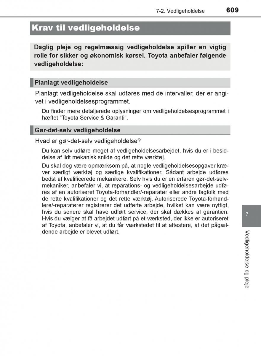 Toyota C HR Bilens instruktionsbog / page 609