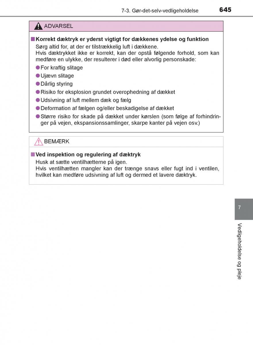 Toyota C HR Bilens instruktionsbog / page 645