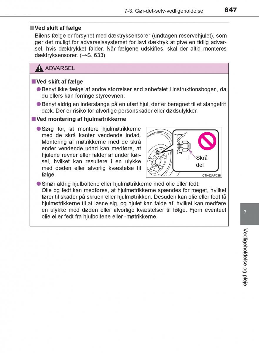 Toyota C HR Bilens instruktionsbog / page 647