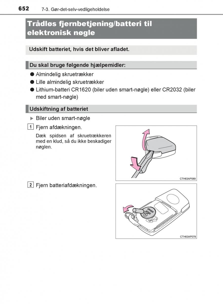 Toyota C HR Bilens instruktionsbog / page 652