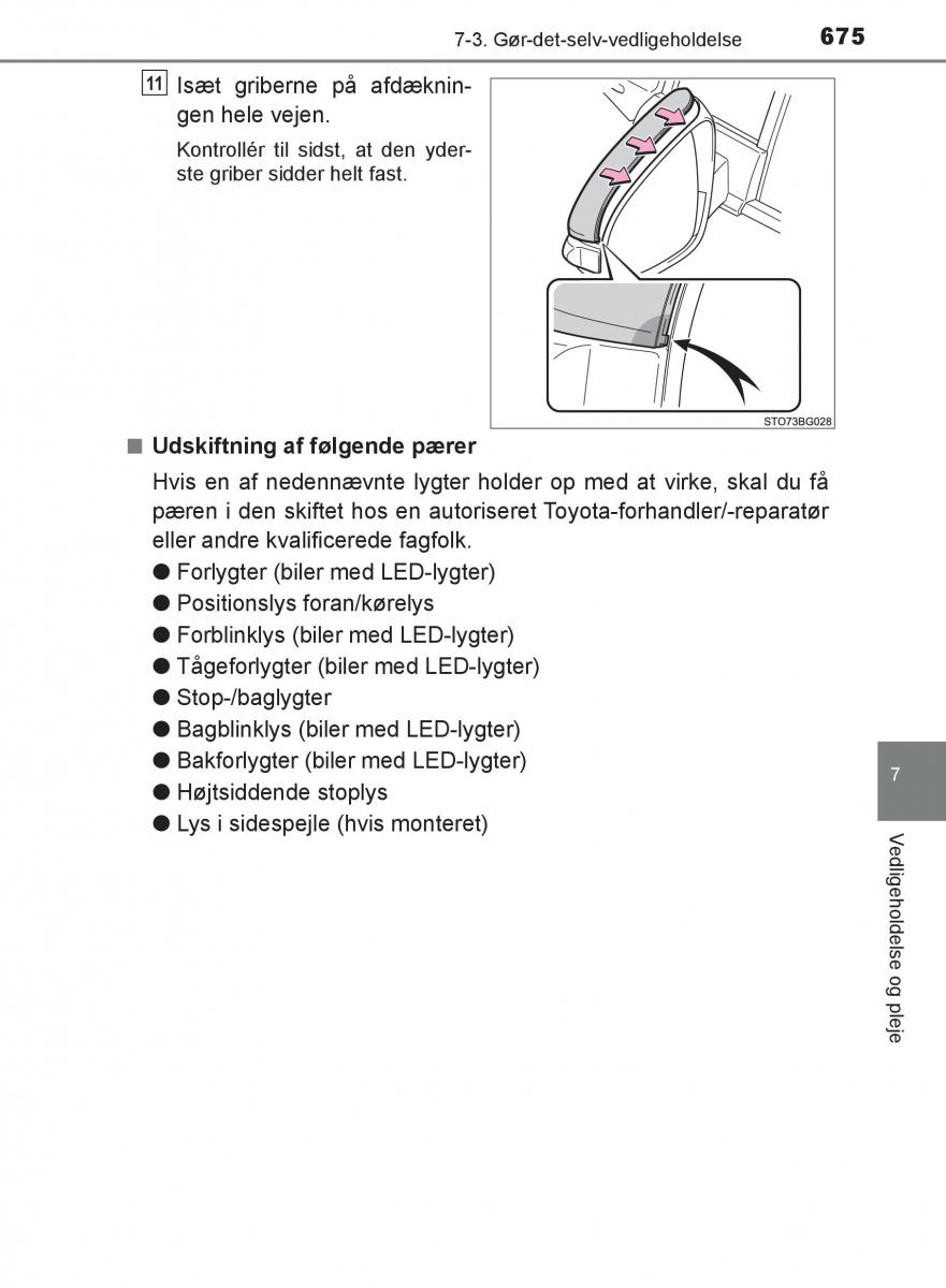 Toyota C HR Bilens instruktionsbog / page 675