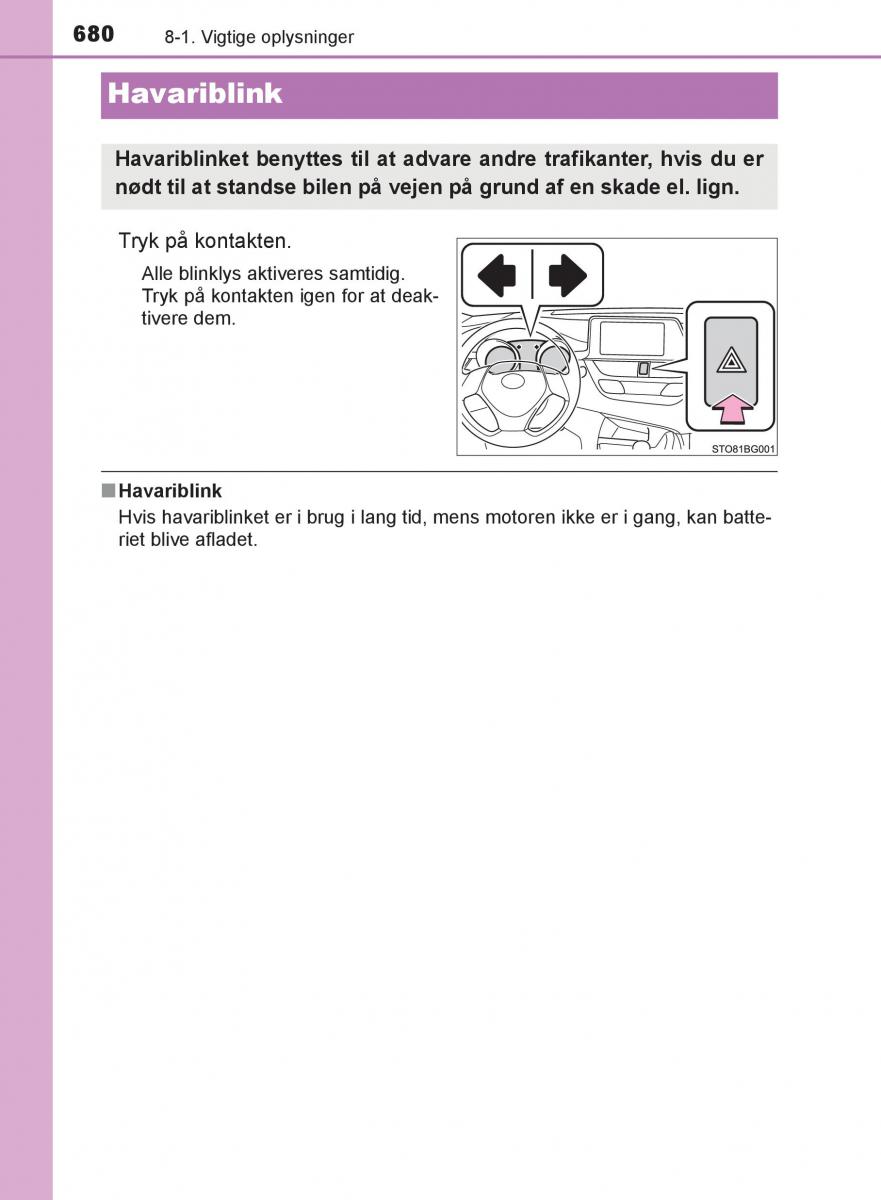 Toyota C HR Bilens instruktionsbog / page 680