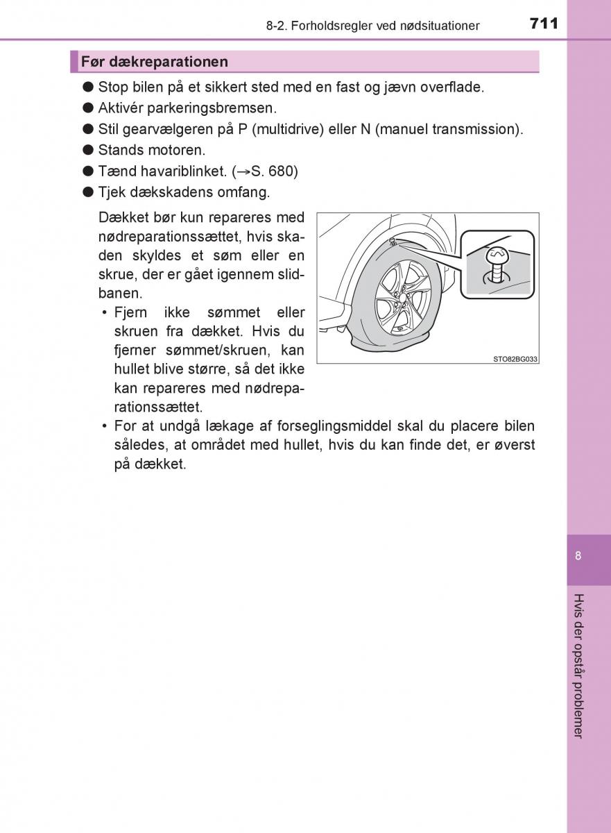 Toyota C HR Bilens instruktionsbog / page 711