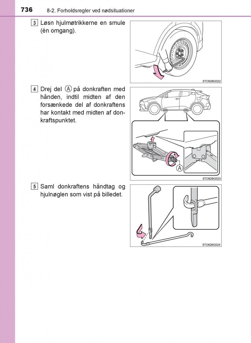 Toyota C HR Bilens instruktionsbog / page 736