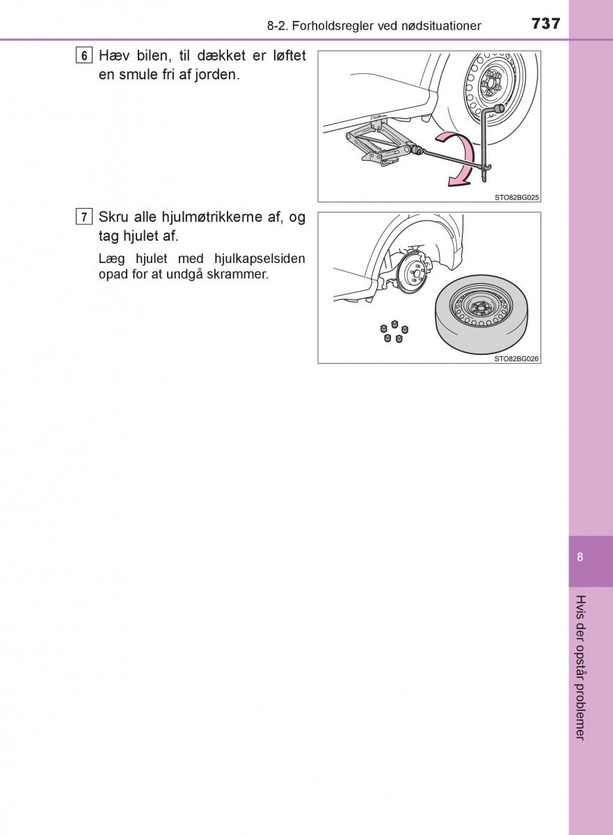 Toyota C HR Bilens instruktionsbog / page 737