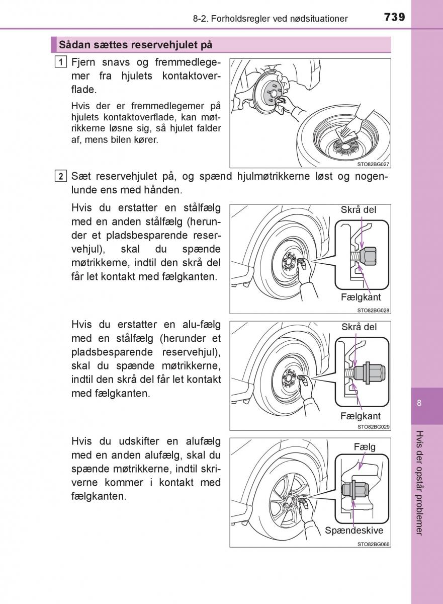 Toyota C HR Bilens instruktionsbog / page 739