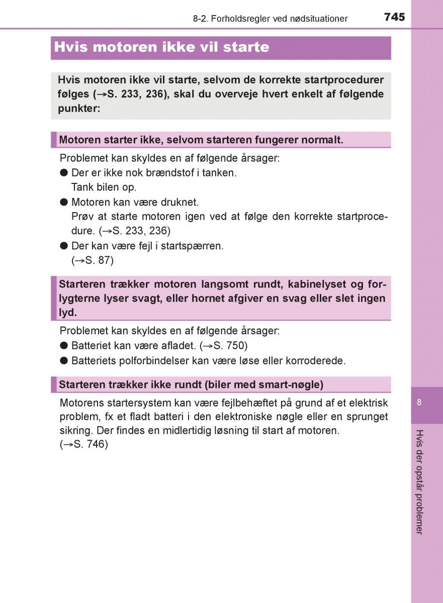 Toyota C HR Bilens instruktionsbog / page 745