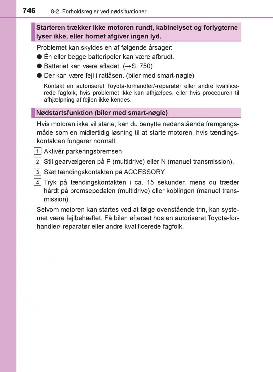 Toyota C HR Bilens instruktionsbog / page 746