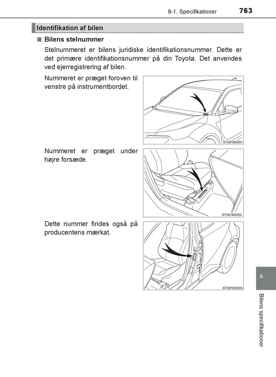 Toyota C HR Bilens instruktionsbog / page 763