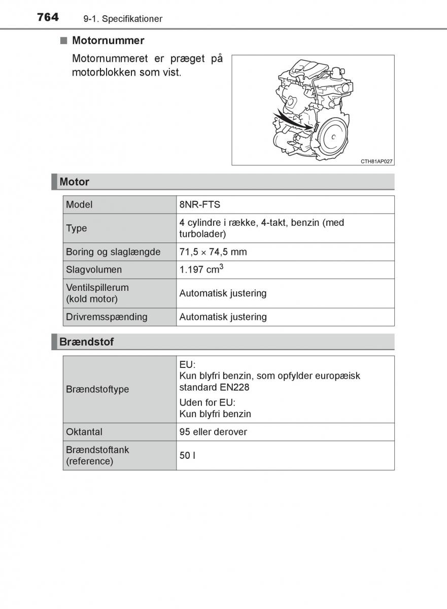 Toyota C HR Bilens instruktionsbog / page 764