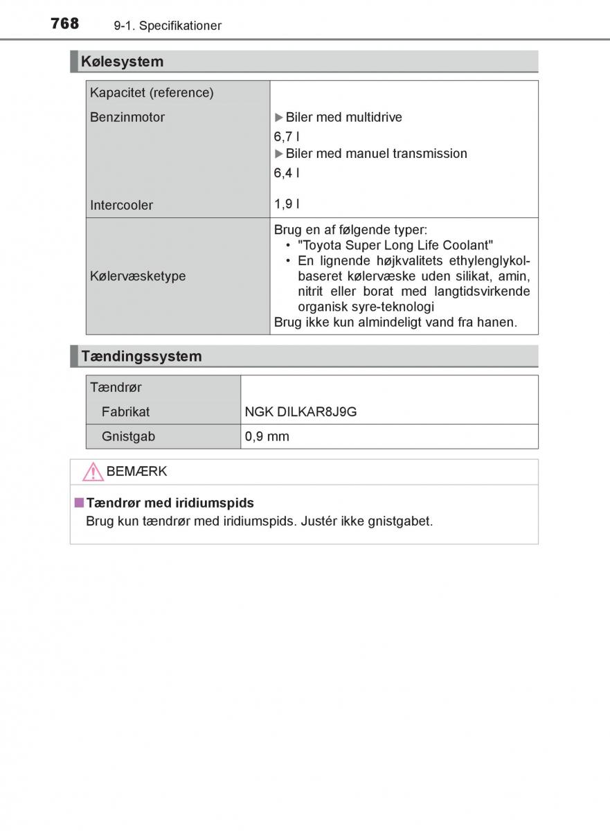 Toyota C HR Bilens instruktionsbog / page 768