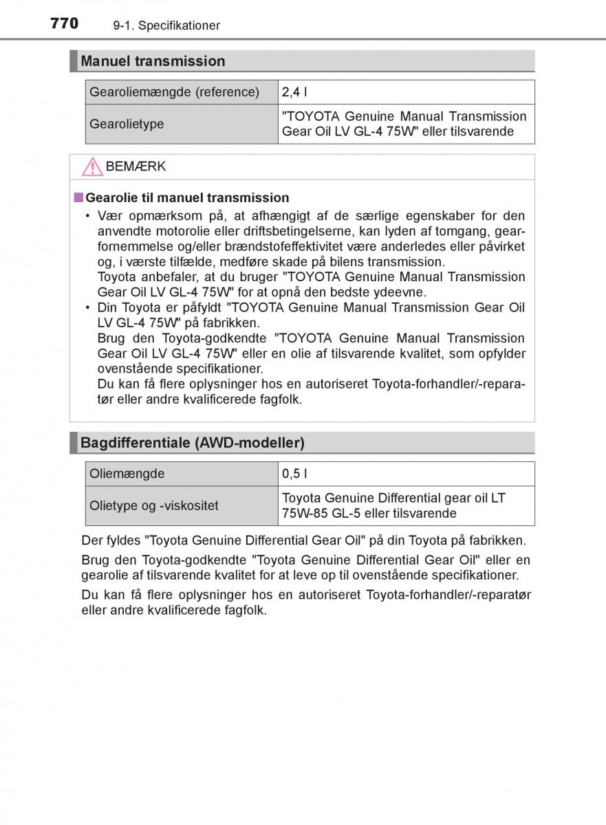 Toyota C HR Bilens instruktionsbog / page 770