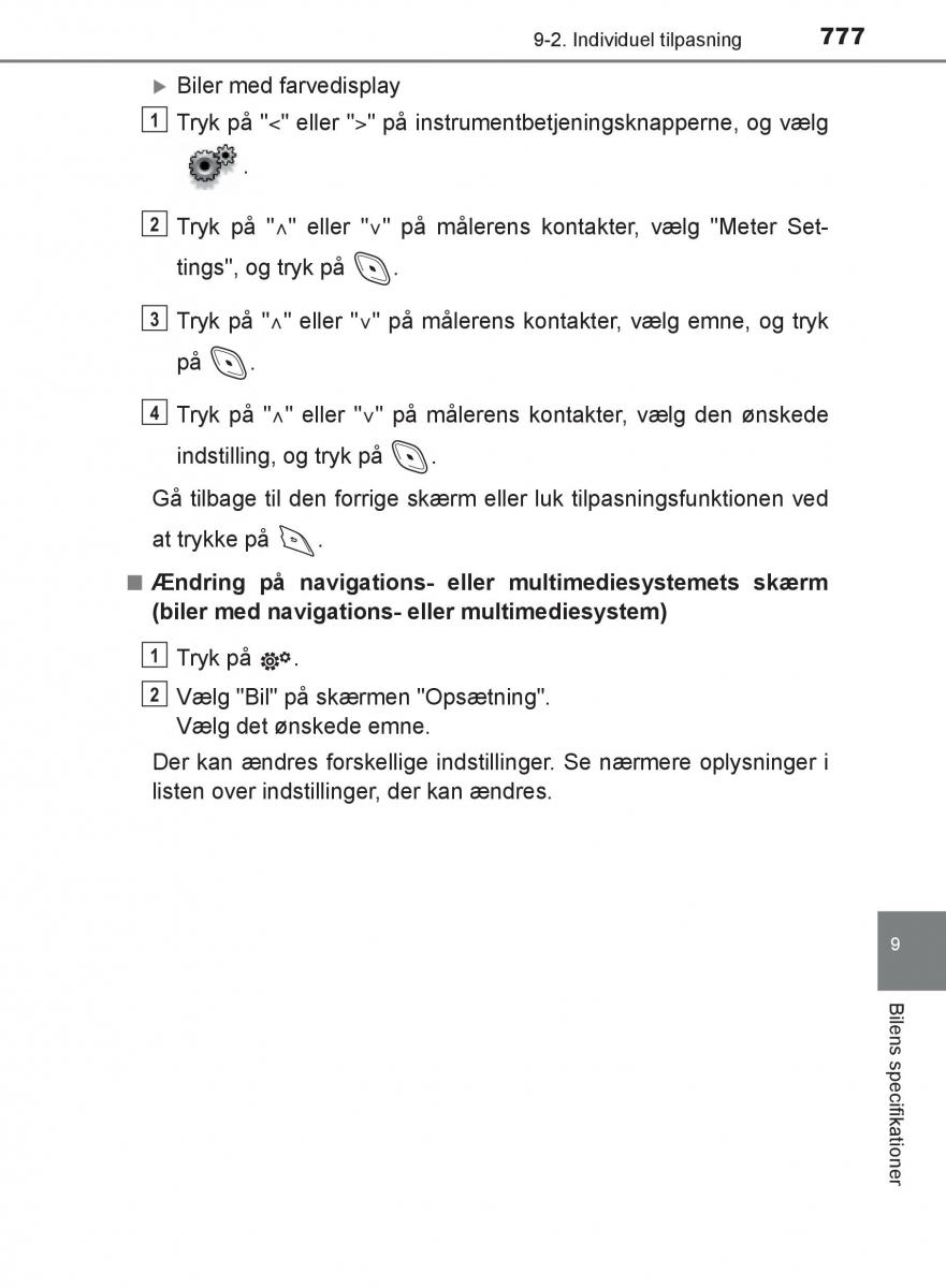 Toyota C HR Bilens instruktionsbog / page 777